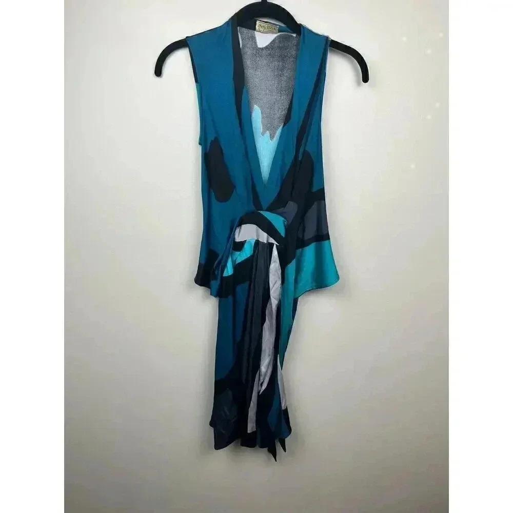 Issa Silk Turquoise Wrap Dress - size small